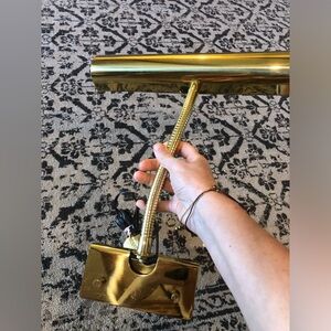 vintage gold brass portable lamp for shelves No bulbs included it WORKS